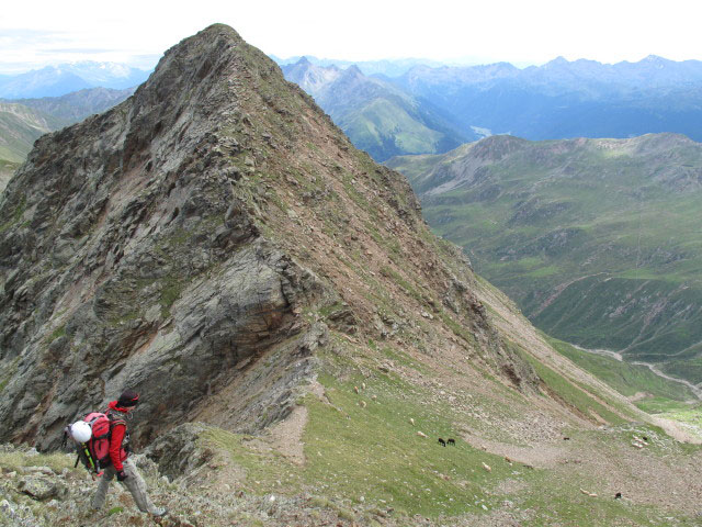 Christoph auf Weg 2 zwischen Alplerspitz und Hühnerspielalm (3. Juli)