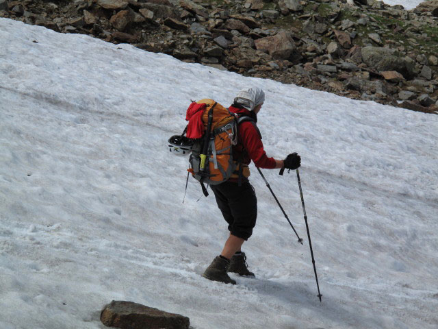 Gudrun auf Weg 2 zwischen Alplerspitz und Hühnerspielalm (3. Juli)