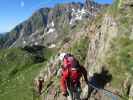 Gudrun und Christoph auf Weg 2B zwischen Grünangerjoch und Pfandlspitz (3. Juli)