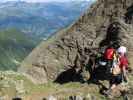 Gudrun auf Weg 2B zwischen Grubenjoch und Alplerspitz (3. Juli)