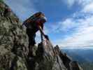 Gudrun auf Weg 2B zwischen Grubenjoch und Alplerspitz (3. Juli)