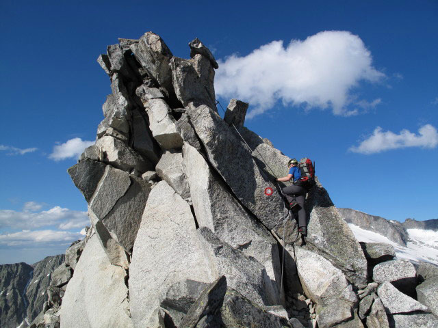 Norbert am Detmolder Steig zwischen Gussenbauerspitze und Schneewinkelspitze (9. Juli)