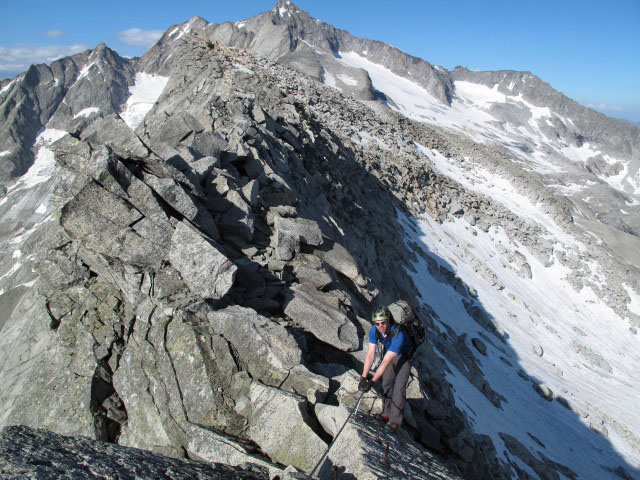 Norbert am Detmolder Steig zwischen Gussenbauerspitze und Schneewinkelspitze (9. Juli)