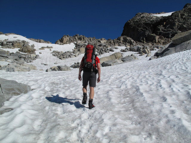 Norbert am Schwarzenburger Weg zwischen Rudolfstädter Weg und Lassacher Winkelscharte (10. Juli)