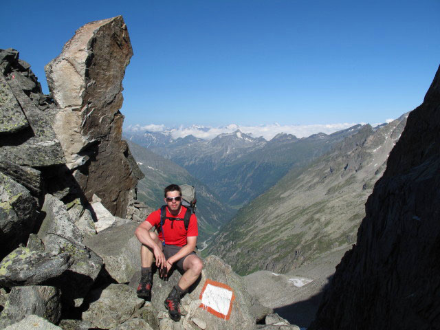 Norbert in der Lassacher Winkelscharte, 2.856 m (10. Juli)