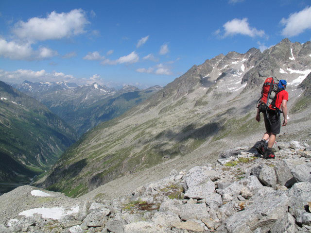 Norbert am Celler Weg zwischen Bergrettungshütte und Winkelbach (10. Juli)