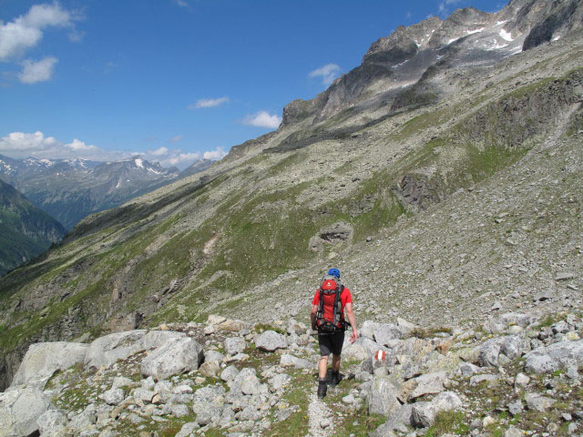 Norbert am Celler Weg zwischen Bergrettungshütte und Winkelbach (10. Juli)