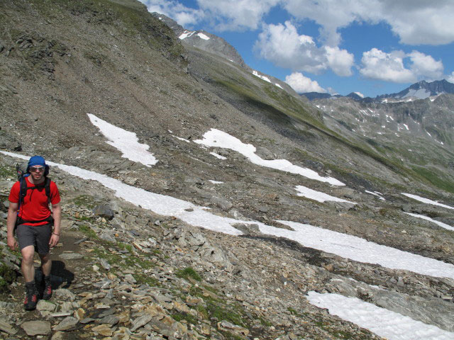 Norbert am Goslarer Weg zwischen Weg 520 und Bergstation der Ankogel-Seilbahn (10. Juli)