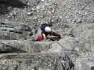 Säuleck-Klettersteig: Manuela in der ersten Wand (9. Juli)