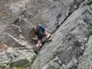 Säuleck-Klettersteig: Norbert am Beginn der zweiten Wand (9. Juli)