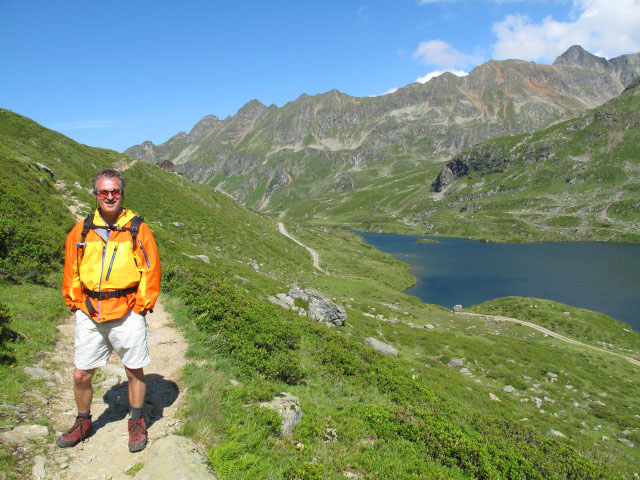 Erich auf Weg STW-A zwischen Ignaz-Mattis-Hütte und Preuneggsattel