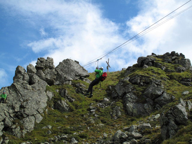 Familienklettersteig Hirschkarspitze: Flying Fox (13. Aug.)