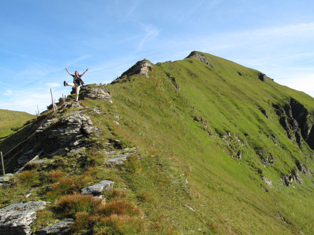 Sonja zwischen Kalkbretterkopf und Gasteiner Höhe (14. Aug.)