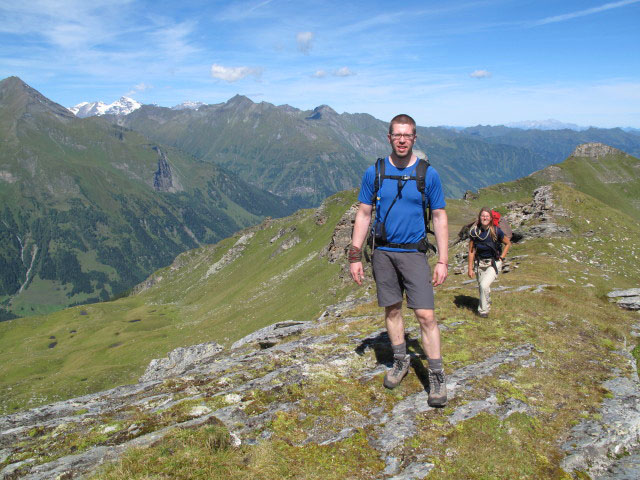 Norbert und Sonja zwischen Mitterastenkopf und Gadauner H&ouml;he (14. Aug.)