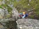 Familienklettersteig Hirschkarspitze: Erich in der leichten Einstiegsvariante (13. Aug.)