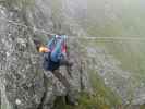 Familienklettersteig Hirschkarspitze: Erich auf der ersten Seilbrücke (13. Aug.)