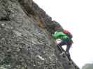 Familienklettersteig Hirschkarspitze: schwierige Variante am zweiten Turm (13. Aug.)