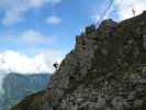 Familienklettersteig Hirschkarspitze: Erich am Ausstiegsgrat (13. Aug.)