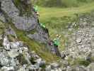 Familienklettersteig Hirschkarspitze: leichte Variante am zweiten Turm (13. Aug.)