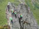 Familienklettersteig Hirschkarspitze: zweiter Turm und Flying Fox (13. Aug.)