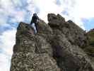 Familienklettersteig Hirschkarspitze: Erich am Ausstiegsgrat (13. Aug.)