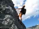 Braunwald-Klettersteig: Andreas im Einstieg in den roten Rundgang