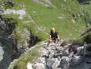 Braunwald-Klettersteig: Axel im roten Rundgang