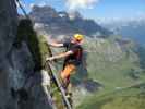 Braunwald-Klettersteig: Andreas im roten Rundgang