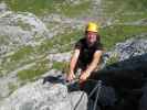 Braunwald-Klettersteig: Andreas im roten Rundgang