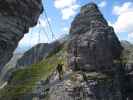 Braunwald-Klettersteig: Axel auf der Charlotte Bridge im roten Rundgang