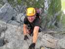 Braunwald-Klettersteig: Axel im Einstieg des schwarzen Rundgangs