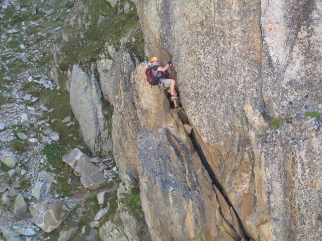 Eggishorn-Klettersteig: Axel in der Umgehung der 3-Seil-Br&uuml;cke