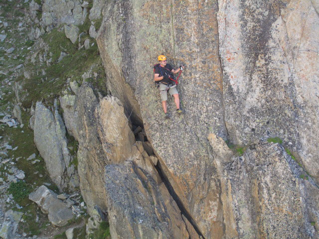Eggishorn-Klettersteig: Axel in der Umgehung der 3-Seil-Br&uuml;cke
