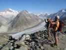 Axel und Andreas zwischen Bergstation der Eggishornbahn und Eggishorn-Klettersteig