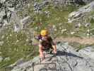 Eggishorn-Klettersteig: Andreas auf der Mauerläufer-Platte