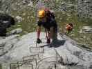 Eggishorn-Klettersteig: Axel und Andreas auf der Mauerläufer-Platte