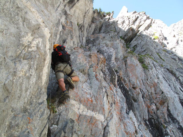 Baltschiedertal-Klettersteig: Axel in der schwierigen Variante