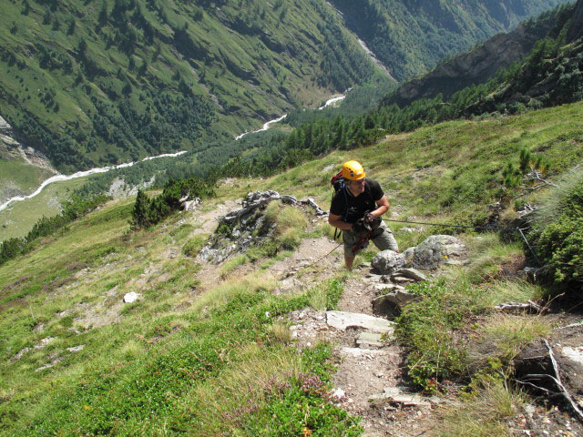 Baltschiedertal-Klettersteig: Axel im oberen Teil