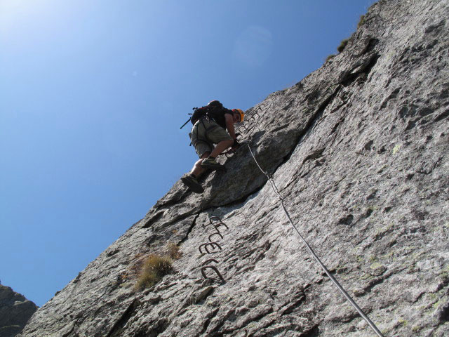 Baltschiedertal-Klettersteig: Axel im oberen Teil