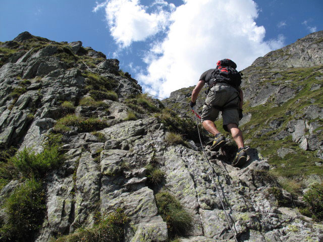 Baltschiedertal-Klettersteig: Axel im oberen Teil