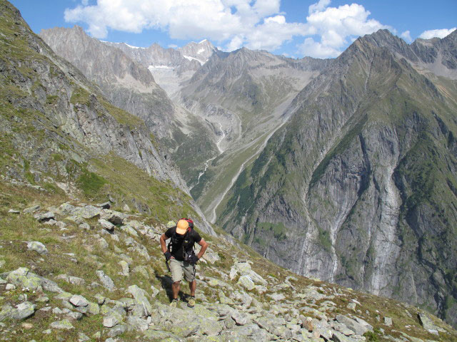 Axel zwischen Baltschiedertal-Klettersteig und Wiwannihütte