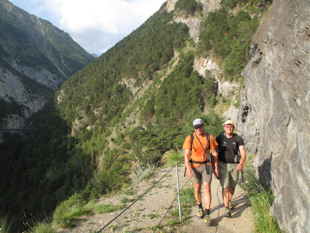 Axel und Andreas am H&ouml;henweg L&ouml;tschberg S&uuml;drampe zwischen Bietschtal-Viadukt und St. Germanerfl&uuml;e