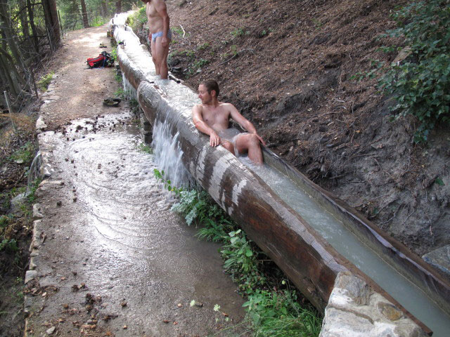 Axel und ich am Höhenweg Lötschberg Südrampe zwischen St. Germanflüe und Maachi