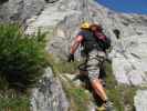 Baltschiedertal-Klettersteig: Axel beim Einstieg