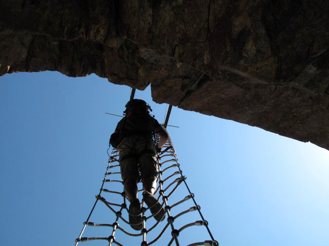 Jegihorn-Klettersteig: Axel in der Variante 'Zitterpartie'