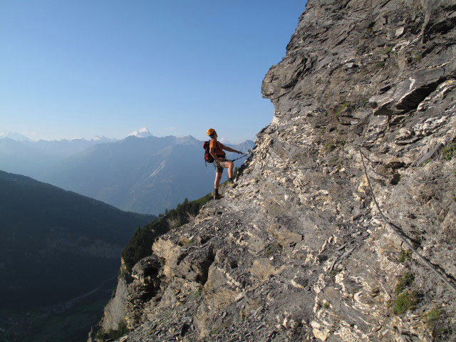 Leukerbad-Klettersteig: Andreas auf der Nase
