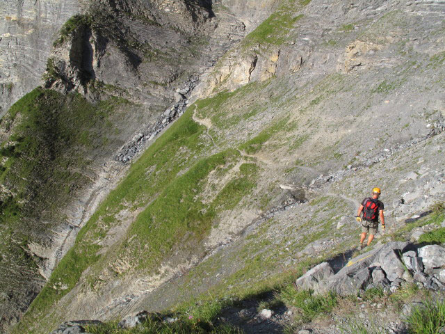 Leukerbad-Klettersteig: Andreas zwischen Nase und Zum L&auml;rch