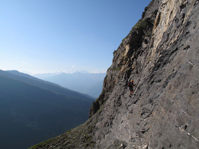 Leukerbad-Klettersteig: Axel zwischen Zum L&auml;rch und Obere Gemsfreiheit