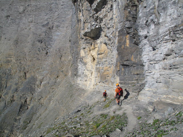 Leukerbad-Klettersteig: Axel und Andreas zwischen Obere Gemsfreiheit und Abzweigung