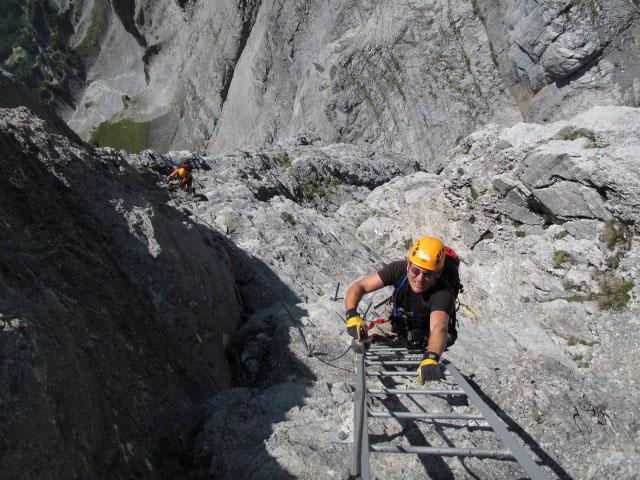 Leukerbad-Klettersteig: Andreas und Axel zwischen Hammer und Biwakplatz